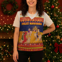 Spain Christmas Knitted V-Neck Vest Los Reyes Magos - Wonder Print Shop