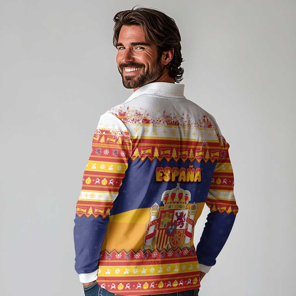 Spain Christmas Long Sleeve Polo Shirt Los Reyes Magos - Wonder Print Shop