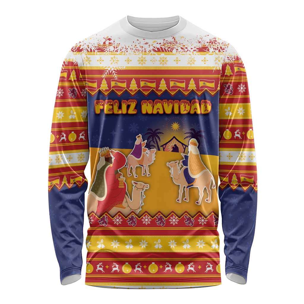 Spain Christmas Long Sleeve Shirt Los Reyes Magos - Wonder Print Shop