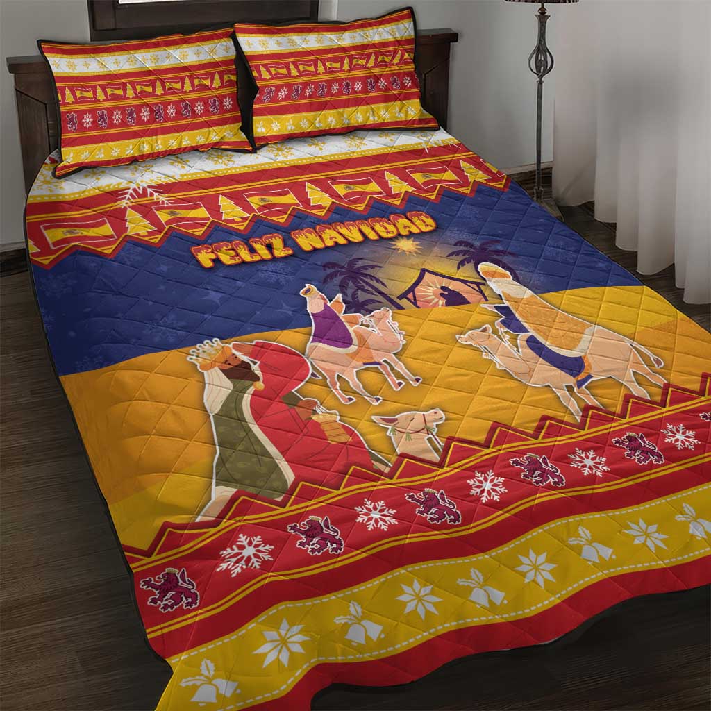 Spain Christmas Quilt Bed Set Los Reyes Magos - Wonder Print Shop