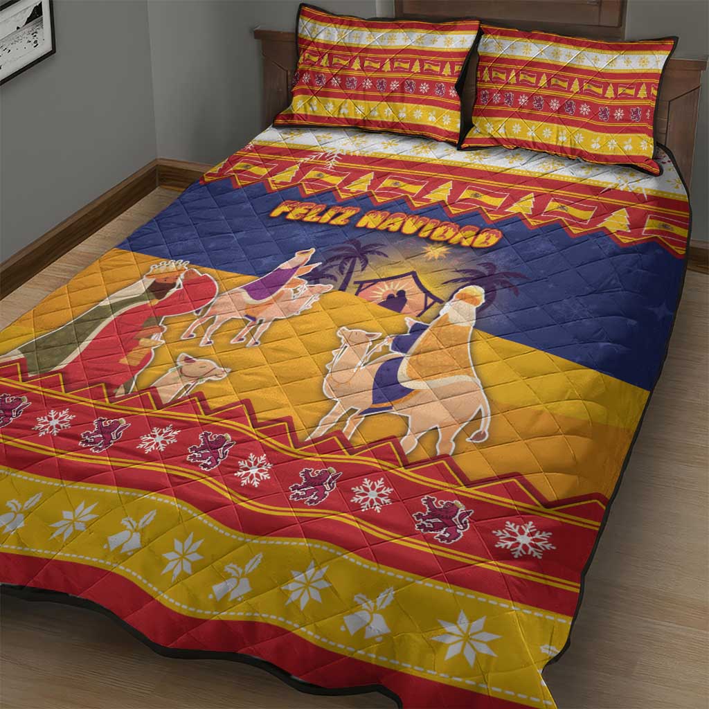 Spain Christmas Quilt Bed Set Los Reyes Magos - Wonder Print Shop