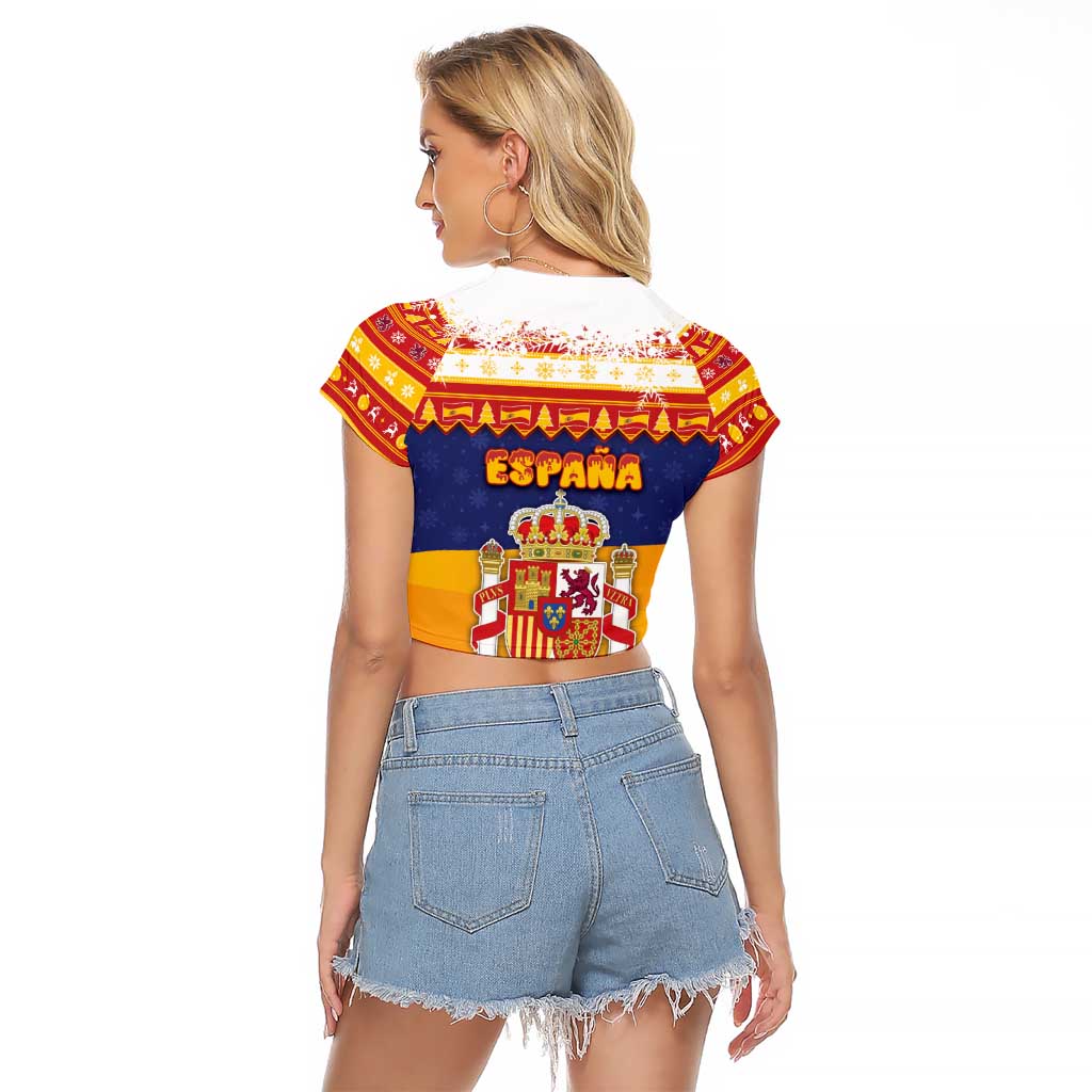Spain Christmas Raglan Cropped T Shirt Los Reyes Magos - Wonder Print Shop