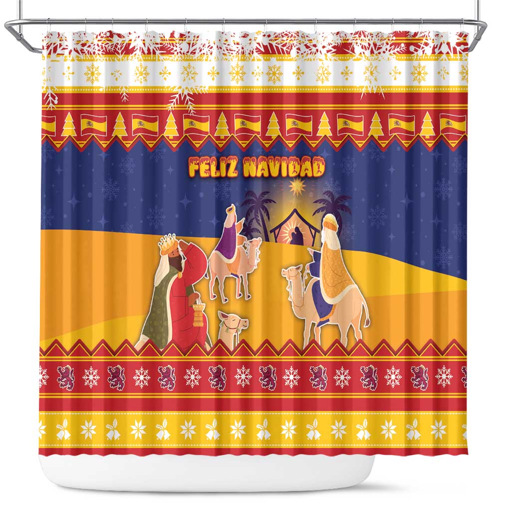 Spain Christmas Shower Curtain Los Reyes Magos - Wonder Print Shop