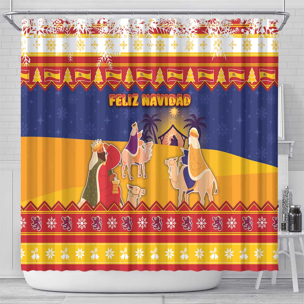 Spain Christmas Shower Curtain Los Reyes Magos - Wonder Print Shop