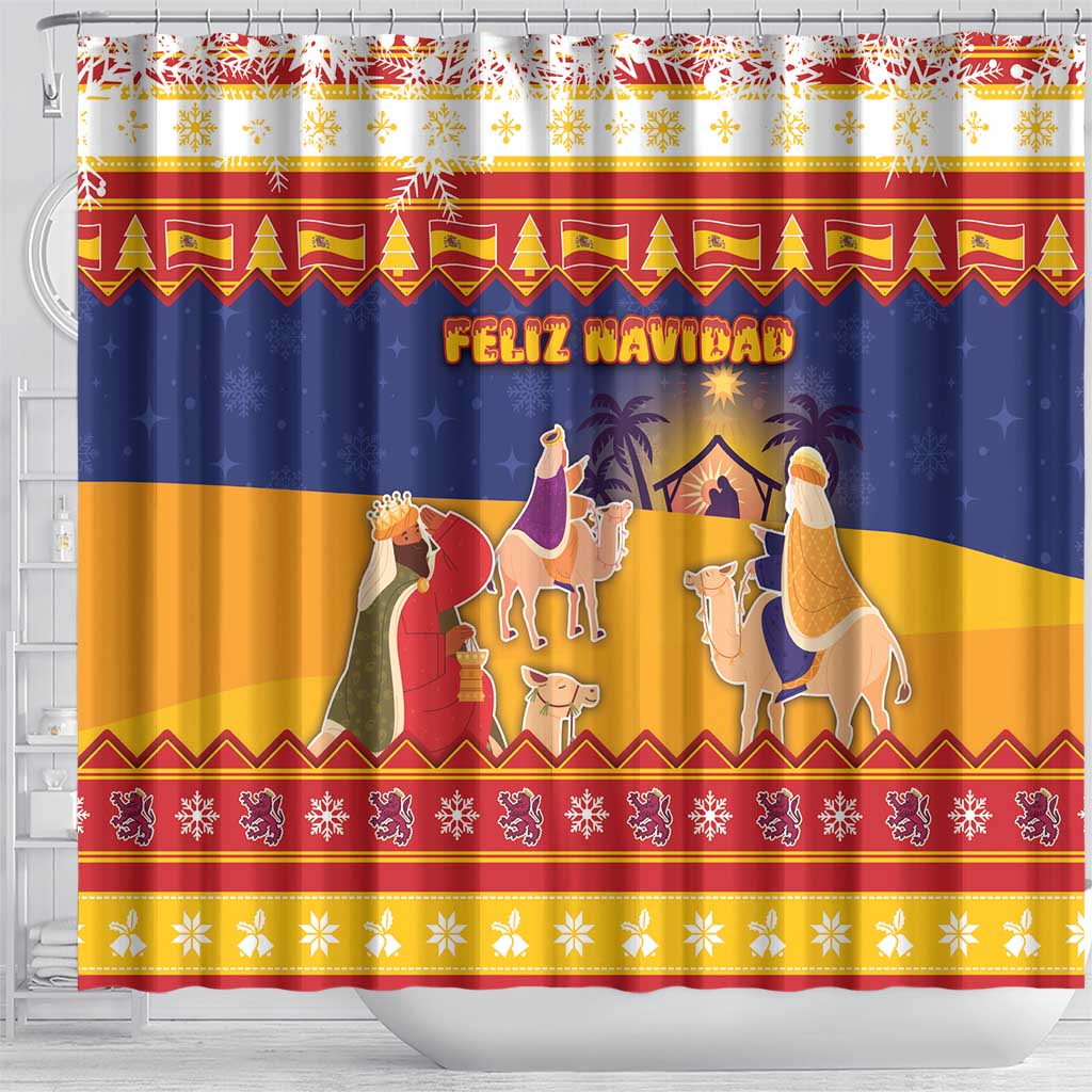 Spain Christmas Shower Curtain Los Reyes Magos - Wonder Print Shop