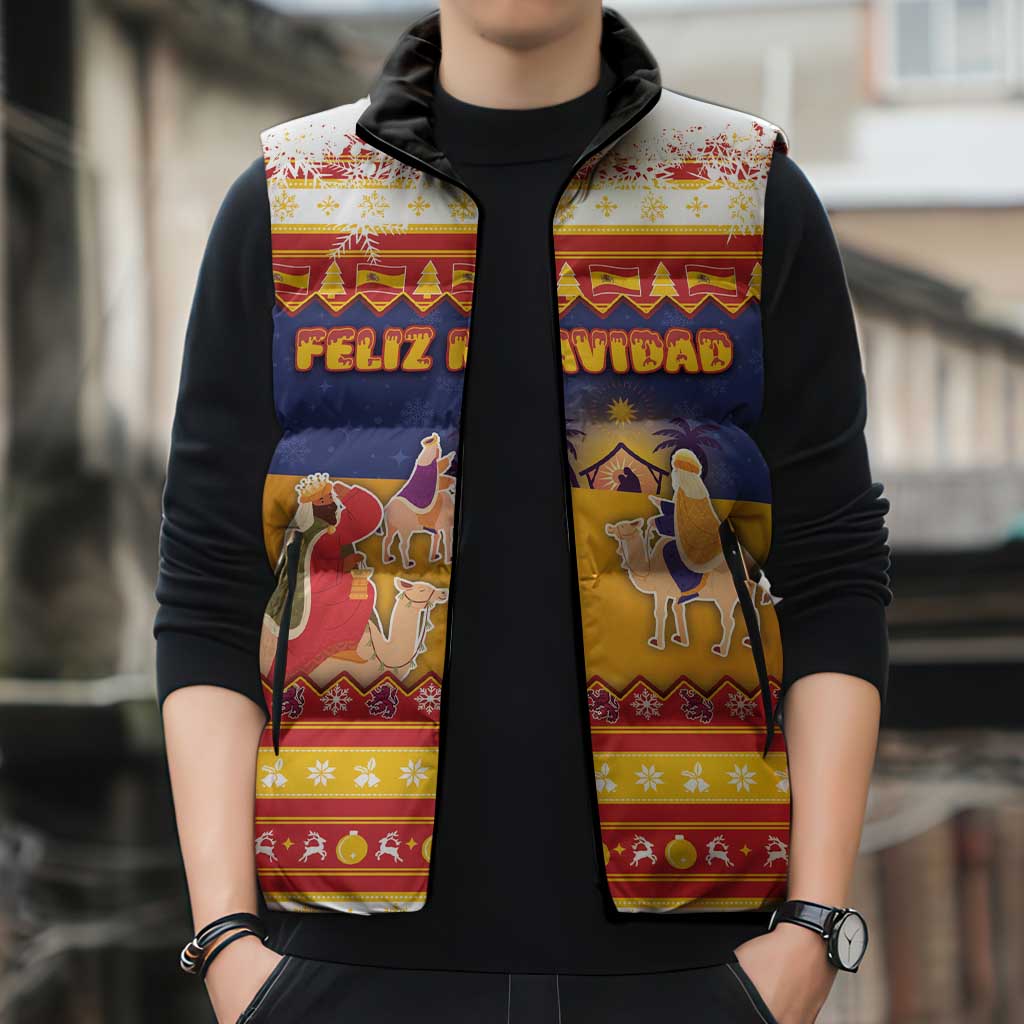 Spain Christmas Sleeveless Puffer Jacket Los Reyes Magos - Wonder Print Shop