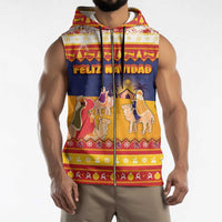 Spain Christmas Sleeveless Zip Hoodie Los Reyes Magos - Wonder Print Shop