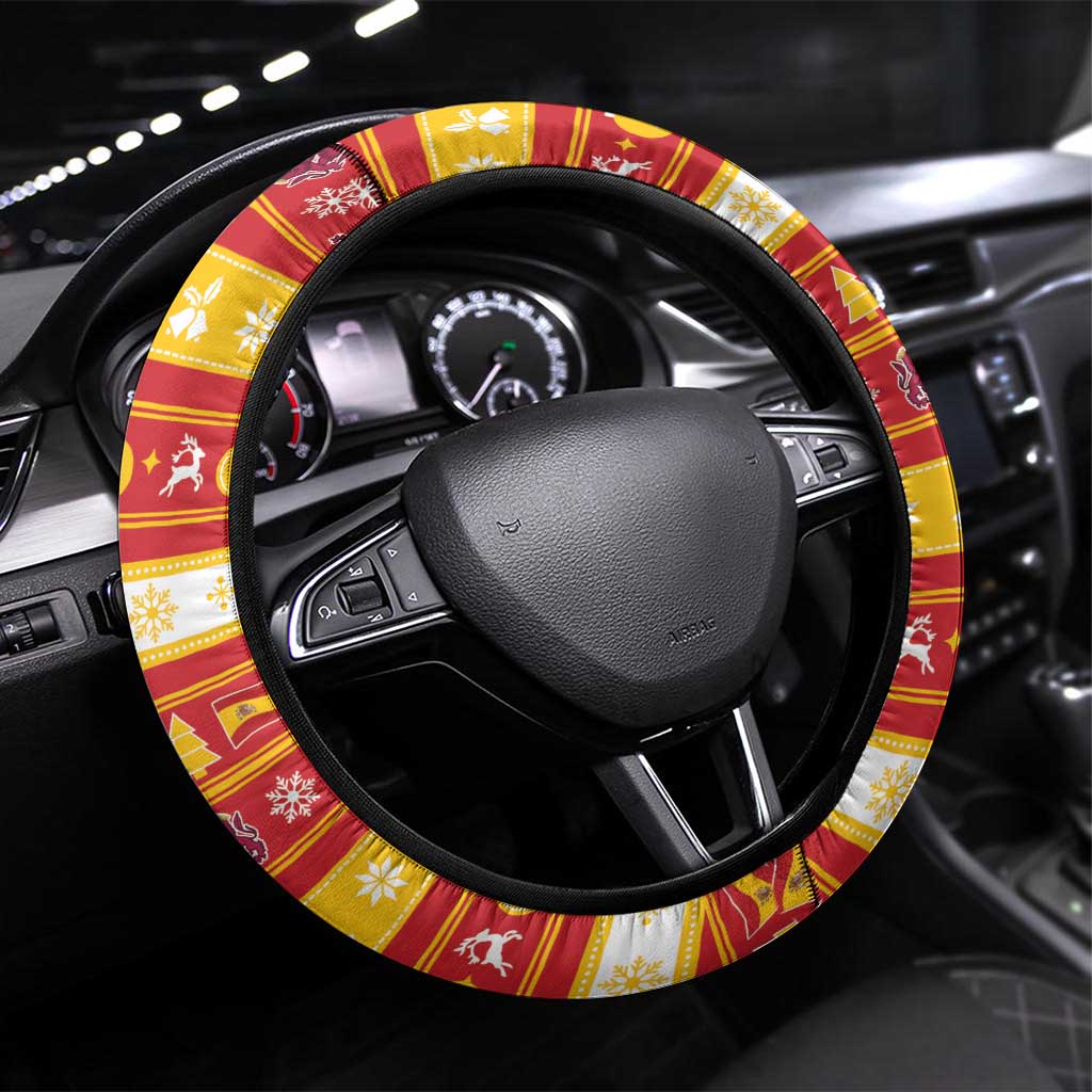 Spain Christmas Steering Wheel Cover Los Reyes Magos - Wonder Print Shop