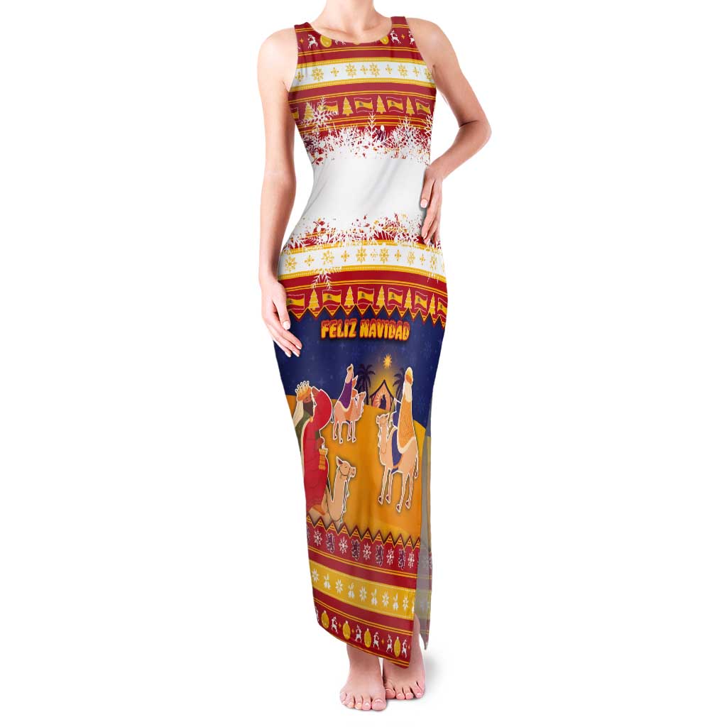Spain Christmas Tank Maxi Dress Los Reyes Magos - Wonder Print Shop