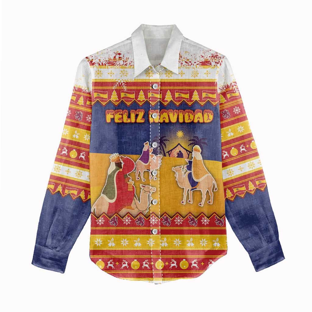 Spain Christmas Women Casual Shirt Los Reyes Magos - Wonder Print Shop
