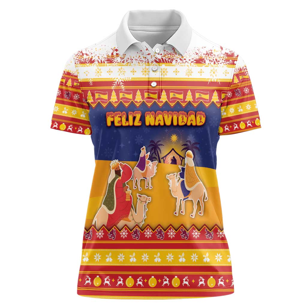 Spain Christmas Women Polo Shirt Los Reyes Magos - Wonder Print Shop