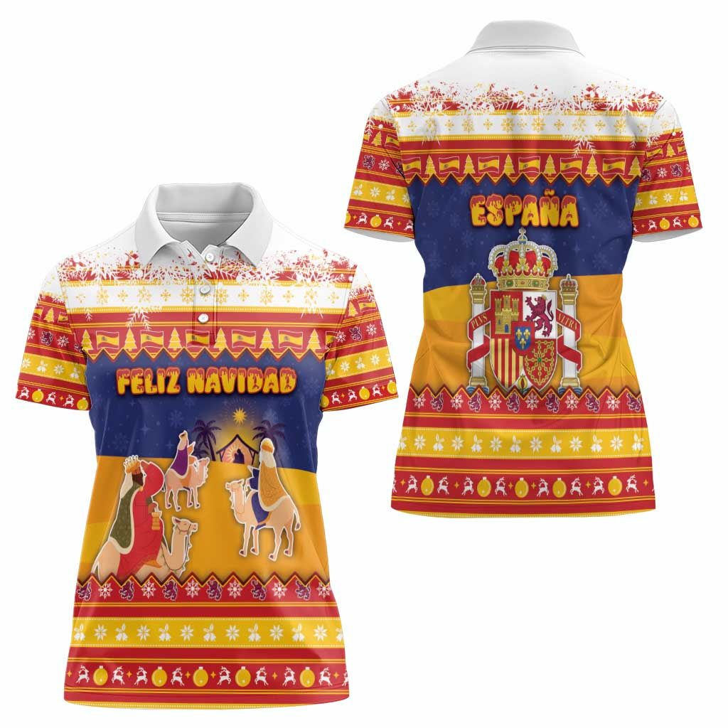 Spain Christmas Women Polo Shirt Los Reyes Magos - Wonder Print Shop