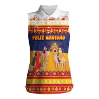 Spain Christmas Women Sleeveless Polo Shirt Los Reyes Magos - Wonder Print Shop