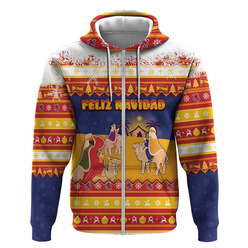 Spain Christmas Zip Hoodie Los Reyes Magos - Wonder Print Shop