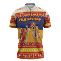 Spain Christmas Zipper Polo Shirt Los Reyes Magos - Wonder Print Shop