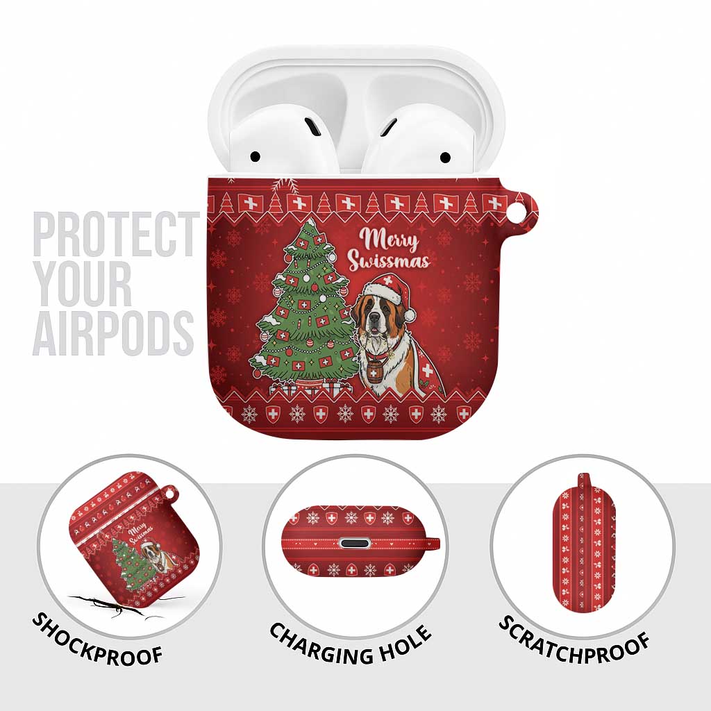Switzerland Christmas AirPods Case Saint Bernard Merry Swissmas - Wonder Print Shop
