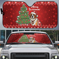 Switzerland Christmas Auto Sun Shade Saint Bernard Merry Swissmas - Wonder Print Shop