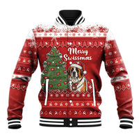 Switzerland Christmas Baseball Jacket Saint Bernard Merry Swissmas - Wonder Print Shop