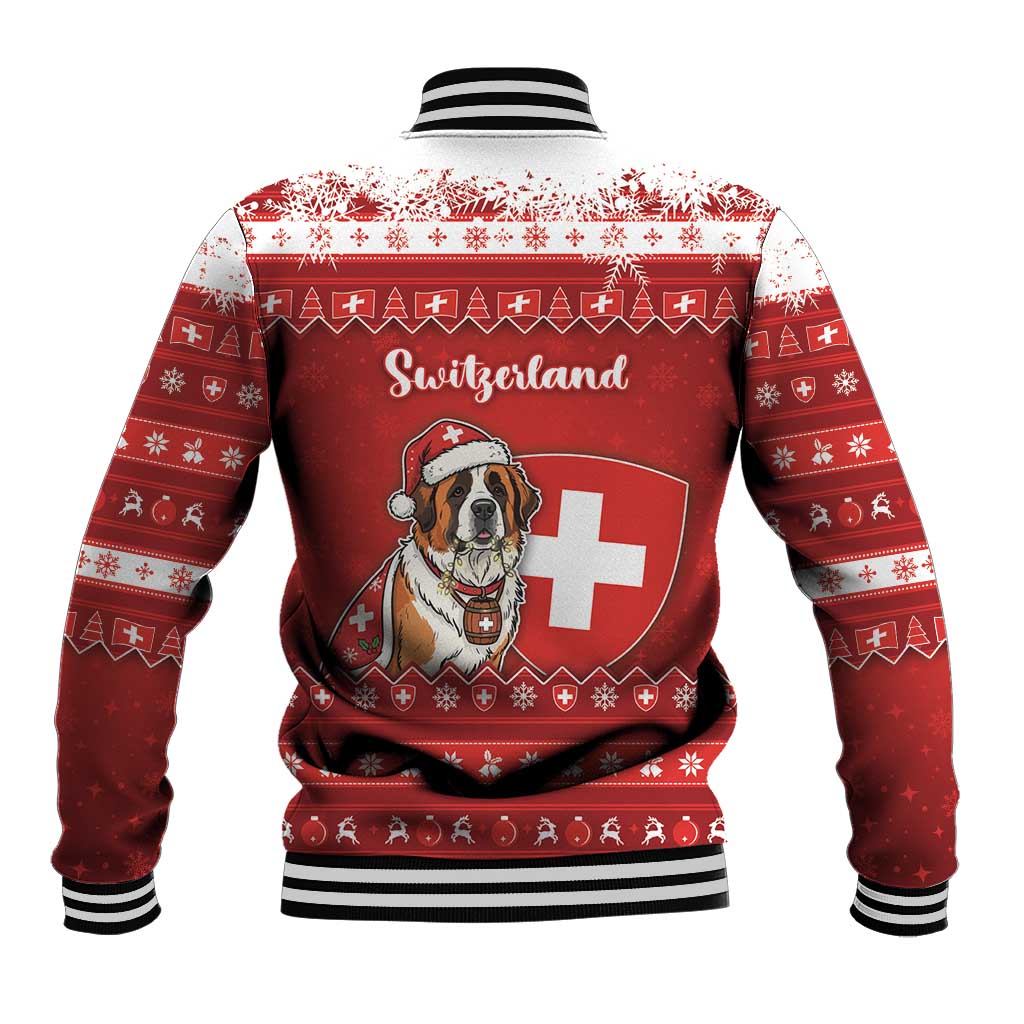 Switzerland Christmas Baseball Jacket Saint Bernard Merry Swissmas - Wonder Print Shop