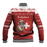 Switzerland Christmas Baseball Jacket Saint Bernard Merry Swissmas - Wonder Print Shop