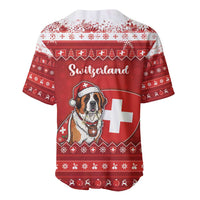 Switzerland Christmas Baseball Jersey Saint Bernard Merry Swissmas - Wonder Print Shop
