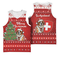 Switzerland Christmas Basketball Jersey Saint Bernard Merry Swissmas - Wonder Print Shop