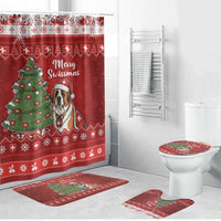 Switzerland Christmas Bathroom Set Saint Bernard Merry Swissmas - Wonder Print Shop