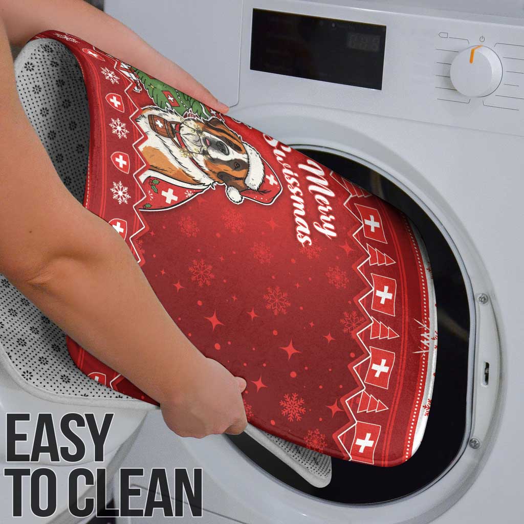 Switzerland Christmas Bathroom Set Saint Bernard Merry Swissmas - Wonder Print Shop