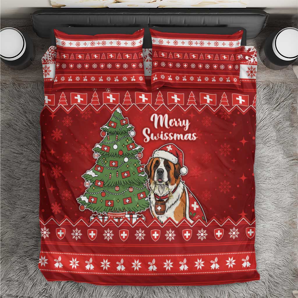 Switzerland Christmas Bedding Set Saint Bernard Merry Swissmas - Wonder Print Shop