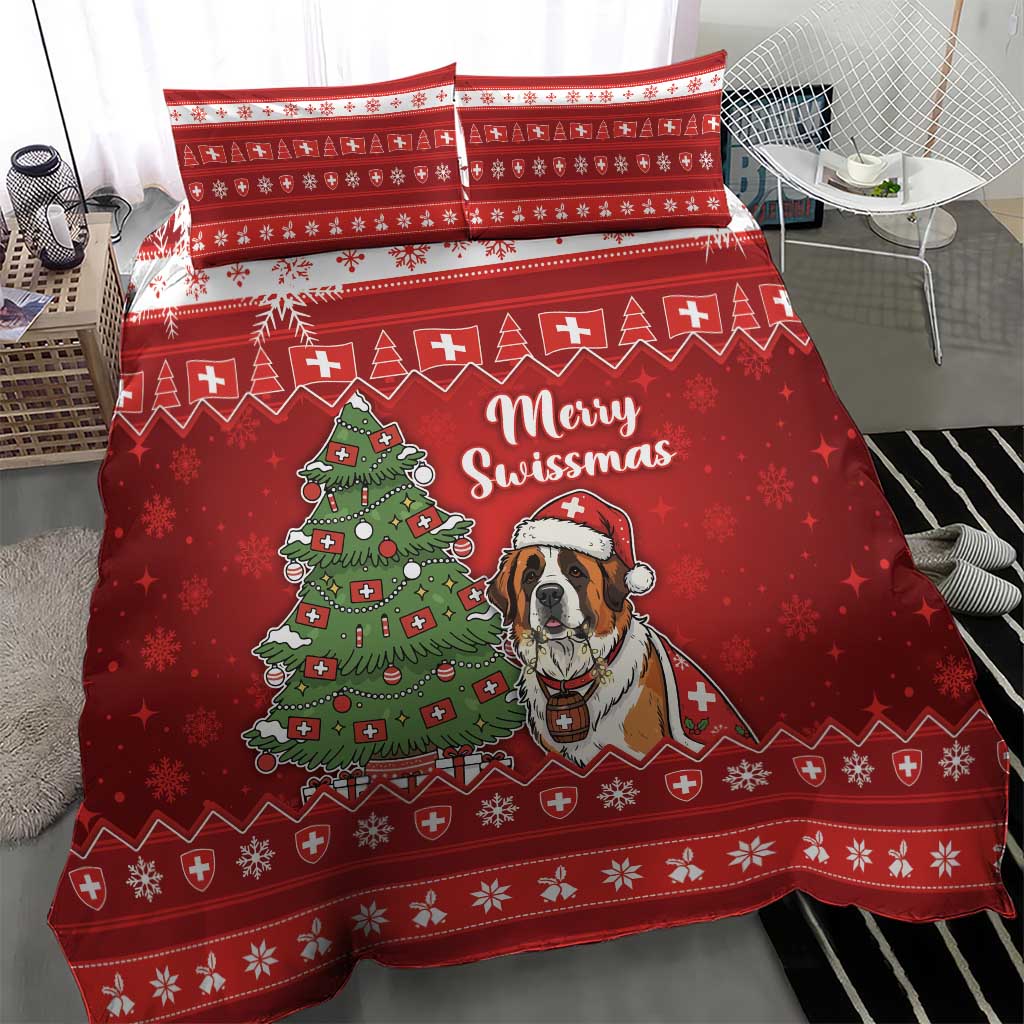 Switzerland Christmas Bedding Set Saint Bernard Merry Swissmas - Wonder Print Shop