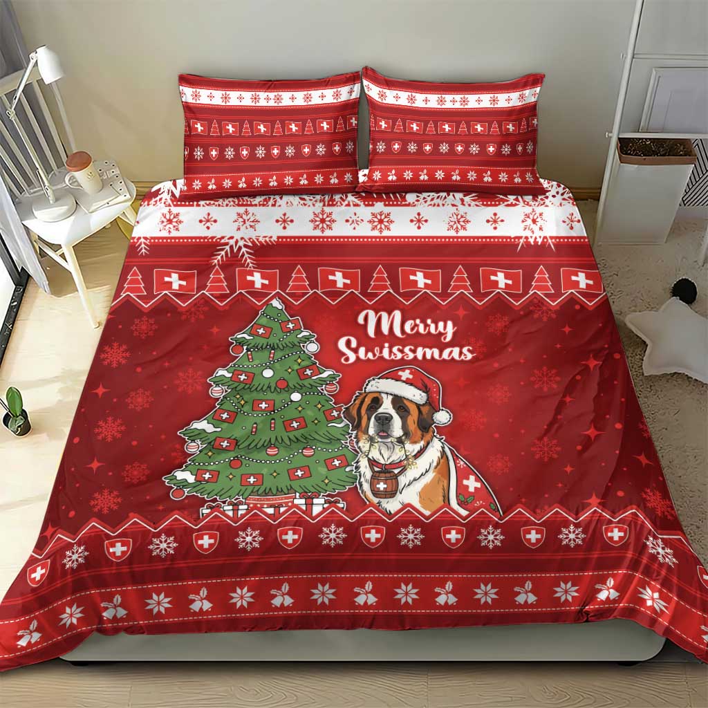 Switzerland Christmas Bedding Set Saint Bernard Merry Swissmas - Wonder Print Shop