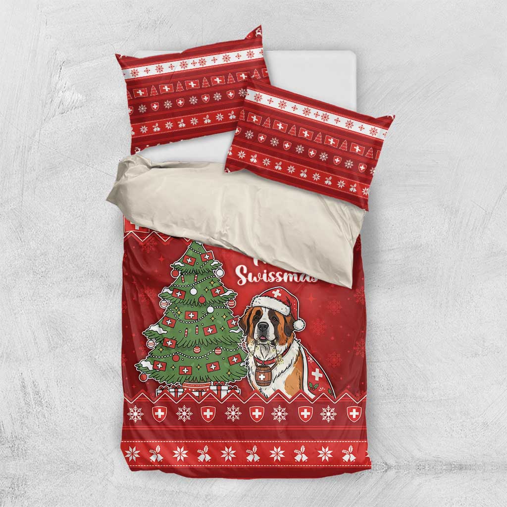 Switzerland Christmas Bedding Set Saint Bernard Merry Swissmas - Wonder Print Shop