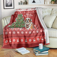 Switzerland Christmas Blanket Saint Bernard Merry Swissmas - Wonder Print Shop