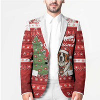 Switzerland Christmas Blazer Saint Bernard Merry Swissmas - Wonder Print Shop