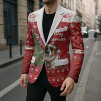 Switzerland Christmas Blazer Saint Bernard Merry Swissmas - Wonder Print Shop