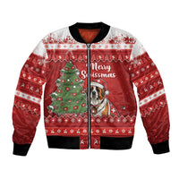 Switzerland Christmas Bomber Jacket Saint Bernard Merry Swissmas - Wonder Print Shop
