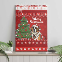 Switzerland Christmas Canvas Wall Art Saint Bernard Merry Swissmas - Wonder Print Shop