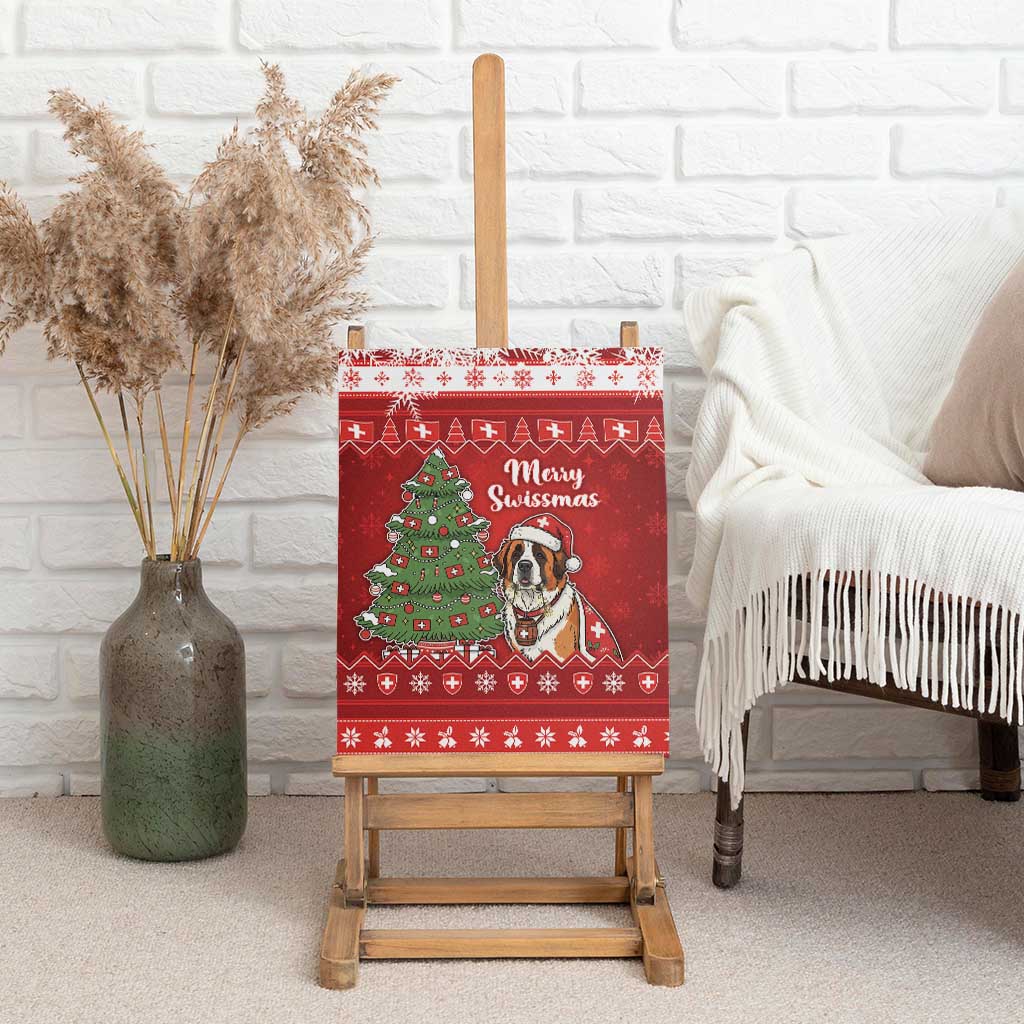 Switzerland Christmas Canvas Wall Art Saint Bernard Merry Swissmas - Wonder Print Shop
