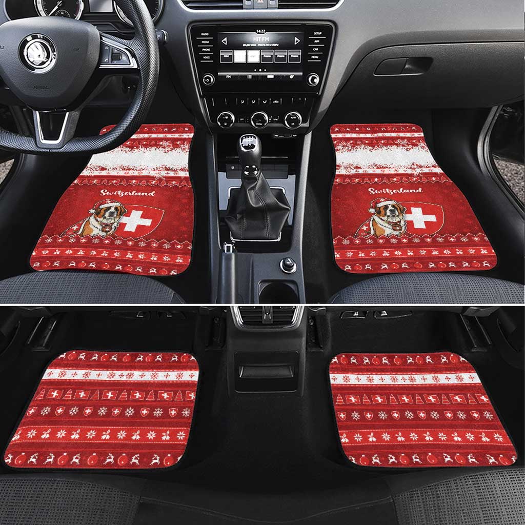 Switzerland Christmas Car Mats Saint Bernard Merry Swissmas - Wonder Print Shop