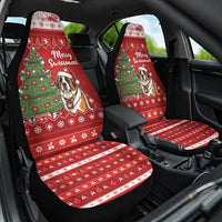Switzerland Christmas Car Seat Cover Saint Bernard Merry Swissmas - Wonder Print Shop
