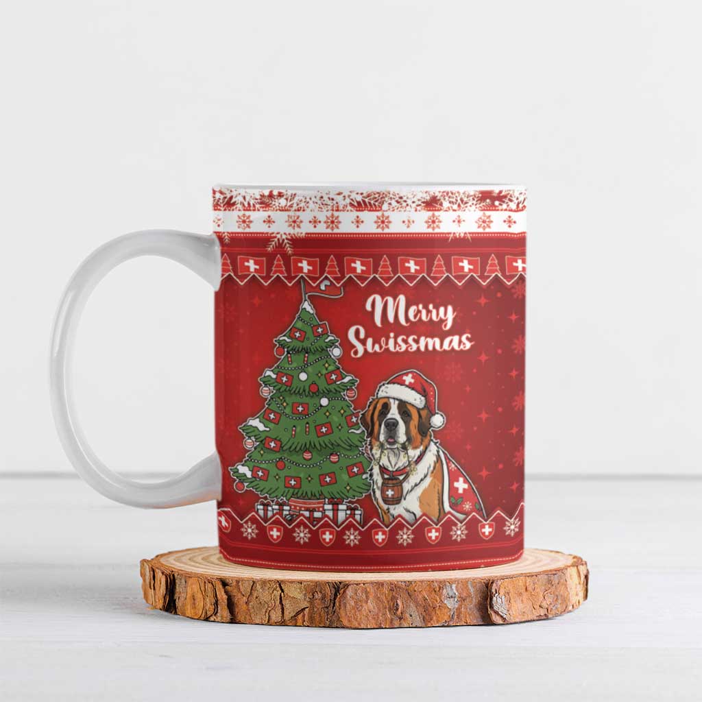 Switzerland Christmas Ceramic Mug Saint Bernard Merry Swissmas - Wonder Print Shop