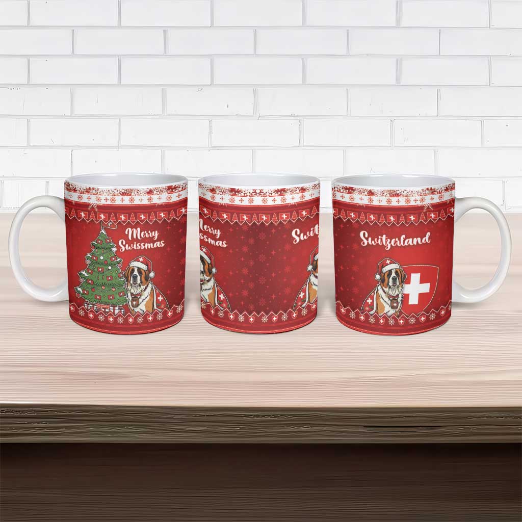 Switzerland Christmas Ceramic Mug Saint Bernard Merry Swissmas - Wonder Print Shop