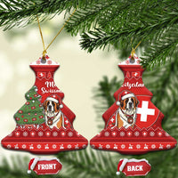 Switzerland Christmas Ceramic Ornament Saint Bernard Merry Swissmas - Wonder Print Shop