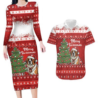 Switzerland Christmas Couples Matching Long Sleeve Bodycon Dress and Hawaiian Shirt Saint Bernard Merry Swissmas - Wonder Print Shop