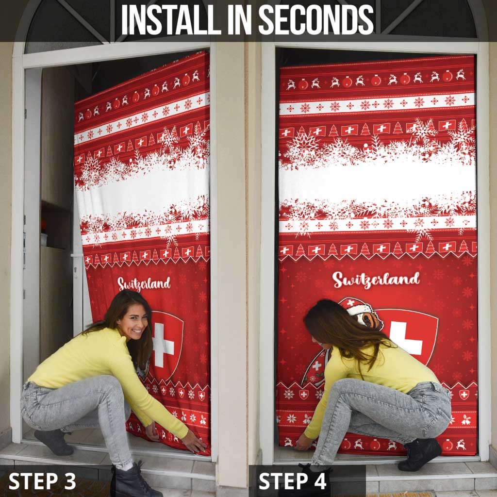 Switzerland Christmas Door Cover Saint Bernard Merry Swissmas - Wonder Print Shop