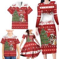 Switzerland Christmas Family Matching Long Sleeve Bodycon Dress and Hawaiian Shirt Saint Bernard Merry Swissmas - Wonder Print Shop