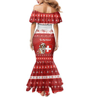 Switzerland Christmas Family Matching Mermaid Dress and Hawaiian Shirt Saint Bernard Merry Swissmas - Wonder Print Shop