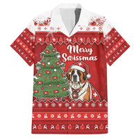 Switzerland Christmas Family Matching Off Shoulder Short Dress and Hawaiian Shirt Saint Bernard Merry Swissmas - Wonder Print Shop