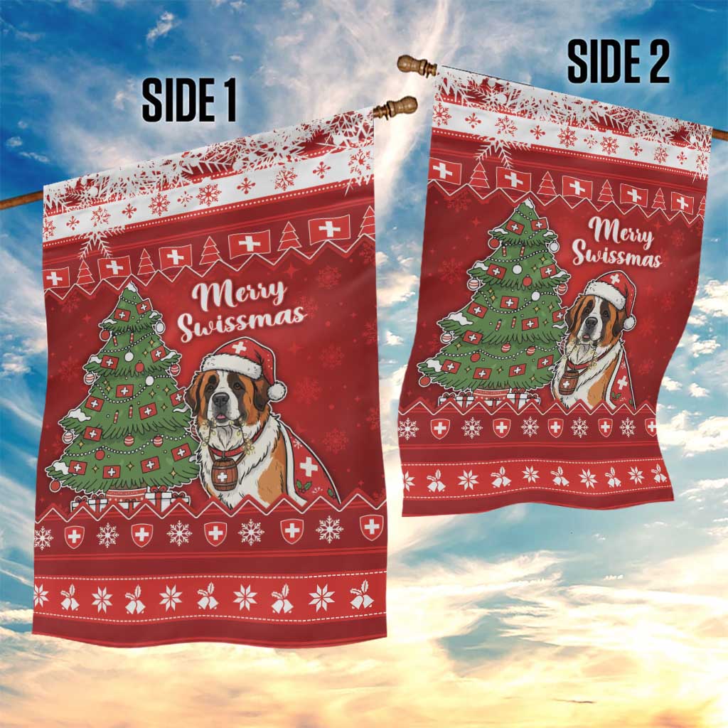 Switzerland Christmas Garden Flag Saint Bernard Merry Swissmas - Wonder Print Shop