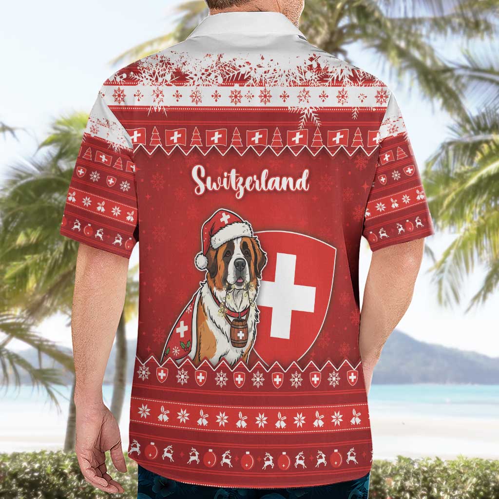 Switzerland Christmas Hawaiian Shirt Saint Bernard Merry Swissmas - Wonder Print Shop